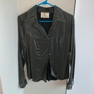 Vintage metallic silver blouse